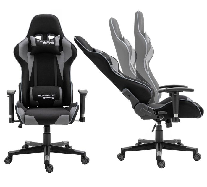 Компьютерное кресло из ткани PlayMaker Supreme Gaming 94559 Черно-серый, Zenga ткань
