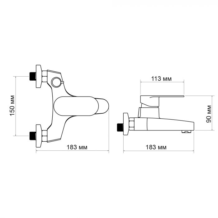 Смеситель для ванны Lidz Tani 006 (с душевым гарнитуром) (k40) LDTAN006CRM44964 Chrome
