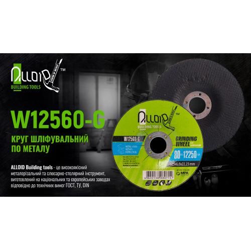 Круг шлифовальный для металла Alloid 27 14А 125 6,0 22,23 тип 27 (W12560-G)