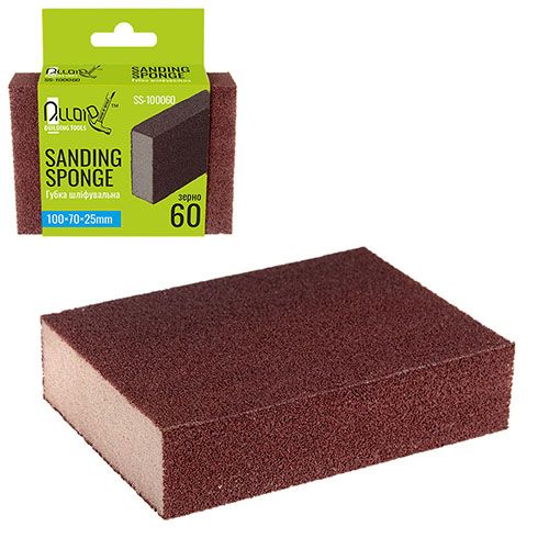 Губка шлифовальная 100х70х25мм, зерно 60, Alloid