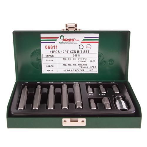Набір біт SPLINE М-профіль (30/75), М5 - М12, 11 предметів (06811) HANS