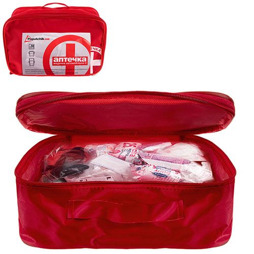 Аптечка медицинская автомобильная -2 от 9 пасс. согласно ТУ (02-011-М), мягкий футляр (02-011-М)