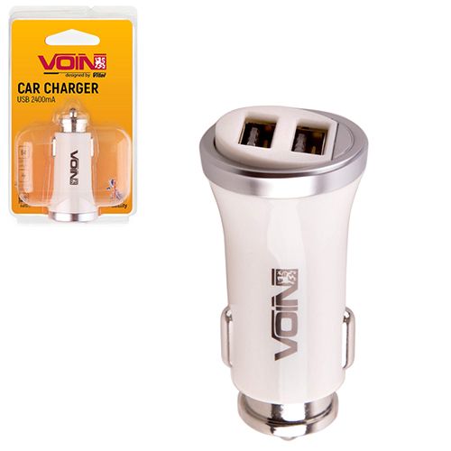 Автомобільний зарядний пристрій VOIN C-2411W 2USB (12 / 24V - 5V 2,4A)