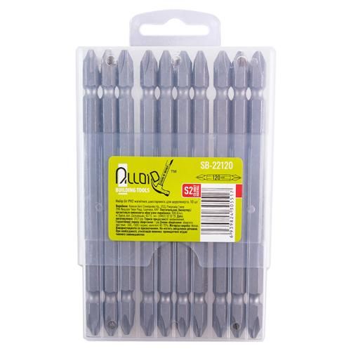 Alloid. Набор бит магнитных двухсторонних для шуруповерта PH2 120мм, S2 (10шт) (SB-22120)