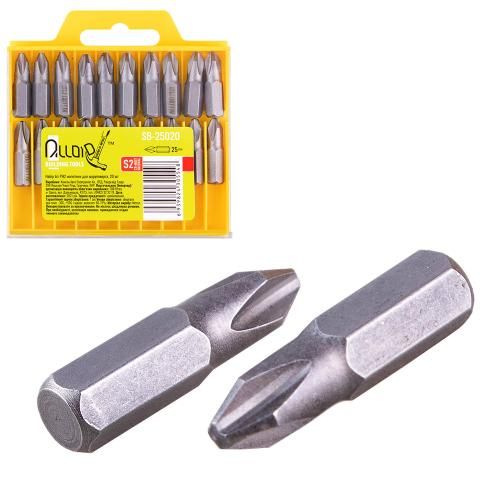 Alloid. Набор бит магнитных для шуруповерта PH2 25мм, S2 (20шт)