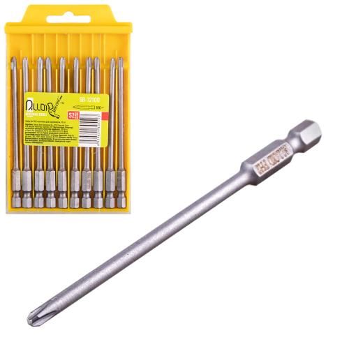Alloid. Набор бит магнитных для шуруповерта PH2 100мм, S2 (10шт)