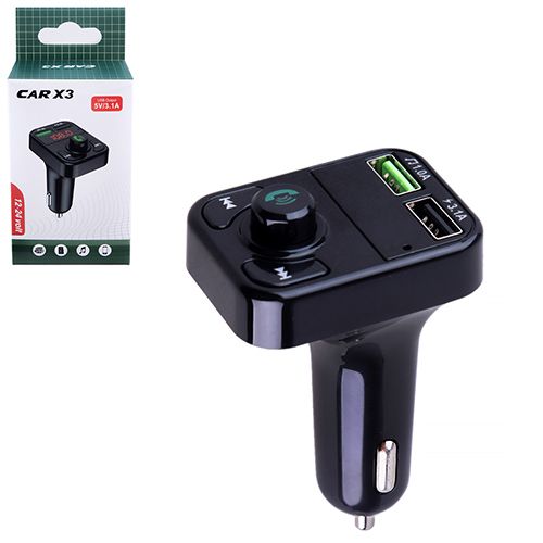 Модулятор FM 5в1 X3 12-24v 2USB 5V-3.1A TF card BT