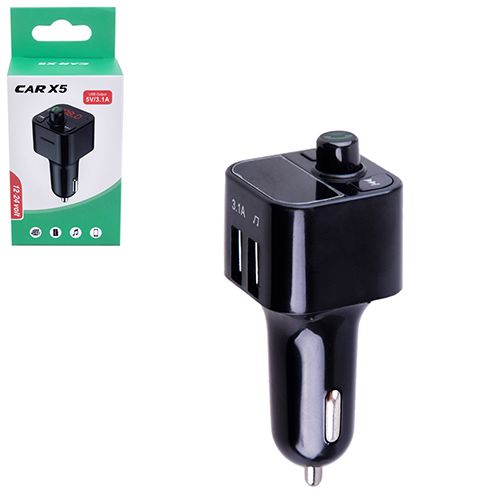 Модулятор FM 5в1 X5 12-24v 2USB 5V-3.1A TF card BT