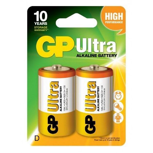 Батарейка GP ULTRA ALKALINE 1.5V 13AU-U2 лужна,  LR20, D