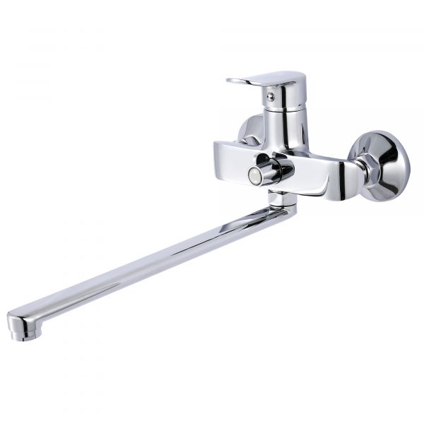 Смеситель для ванны Lidz Wieza 005 с поворотным изливом (с душевым гарнитуром) (k35) LDWIE005CRM45411 Chrome