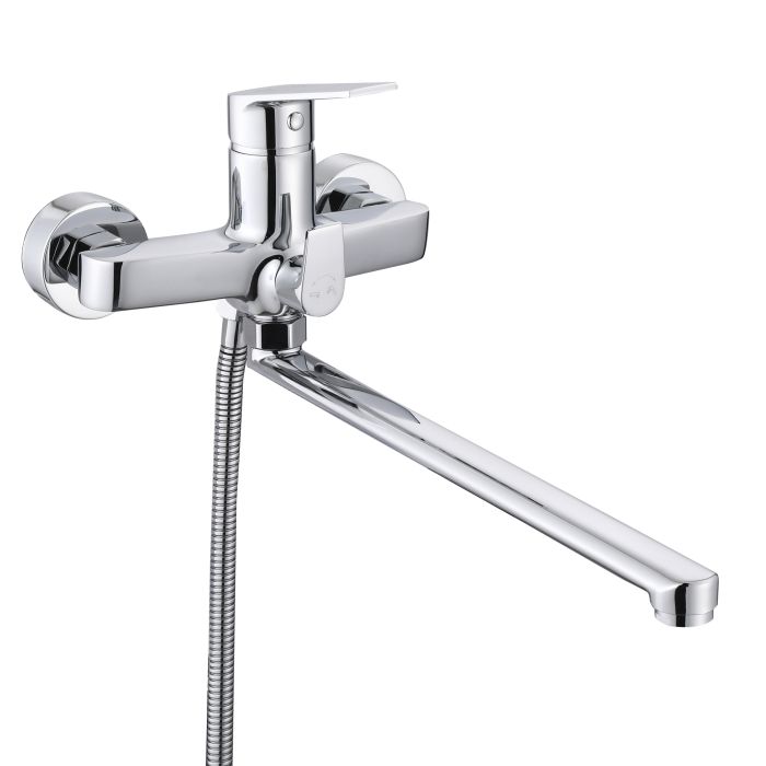 Смеситель для ванны Qtap Stenava New с поворотным изливом (с душевым гарнитуром) QTSTE2601CRM45536 Chrome