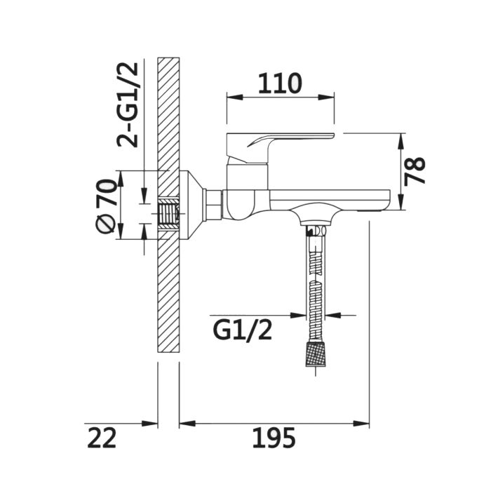 Смеситель для ванны Qtap Jay (с душевым гарнитуром) QTJAY259CRW45553 Chrome/White