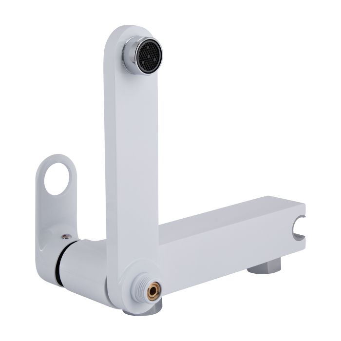 Смеситель для ванны Qtap Jay с поворотным изливом (с душевым гарнитуром) QTJAY260CRW45554 Chrome/White