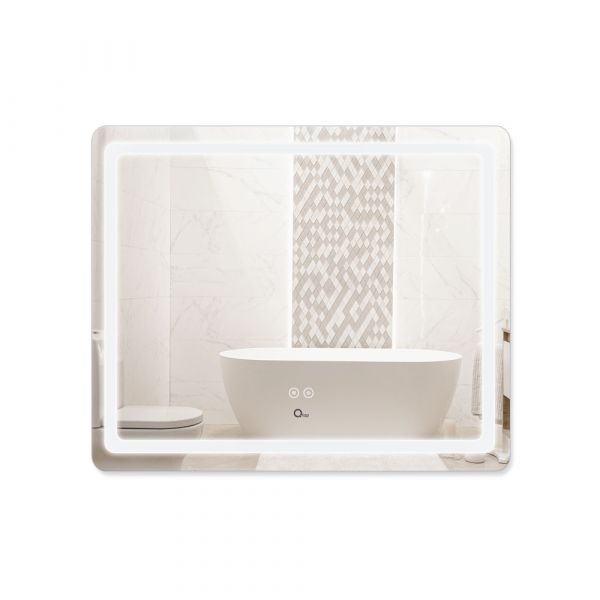 Дзеркало Qtap Mideya 900х700 з LED-підсвічуванням Touch, з антизапотіванням, з димером, рег. яскравості Reverse QT2078NCF9070W