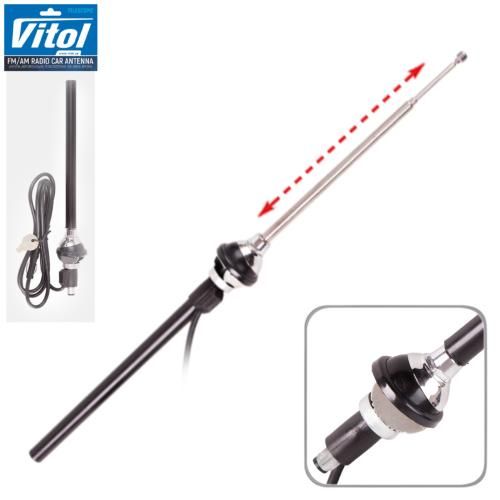 Антенна врезная телескоп 61402 хром/0-30°/4 секции-0,8м/ в шарик (61402)