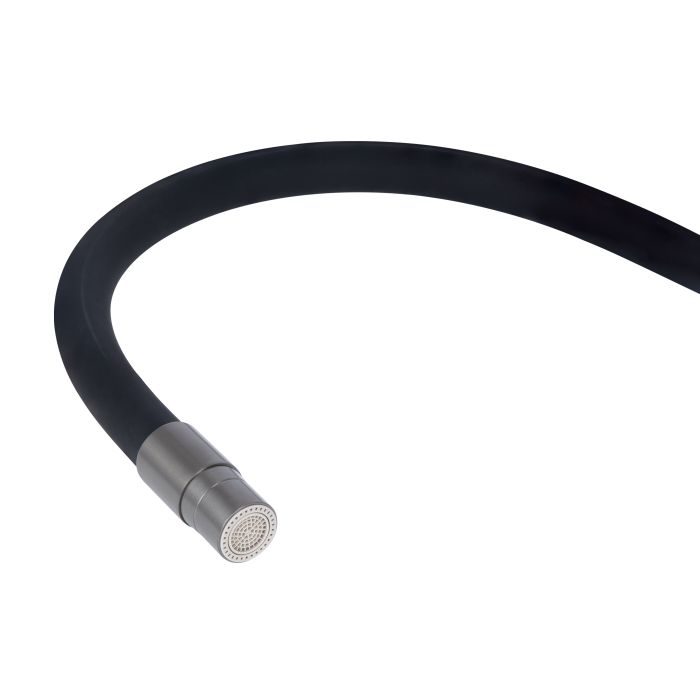 Смеситель для кухни Qtap Vlasta New с гибким изливом с подключением для питьевой воды QTVLA364GMB45649 Gunmetal Black PVD