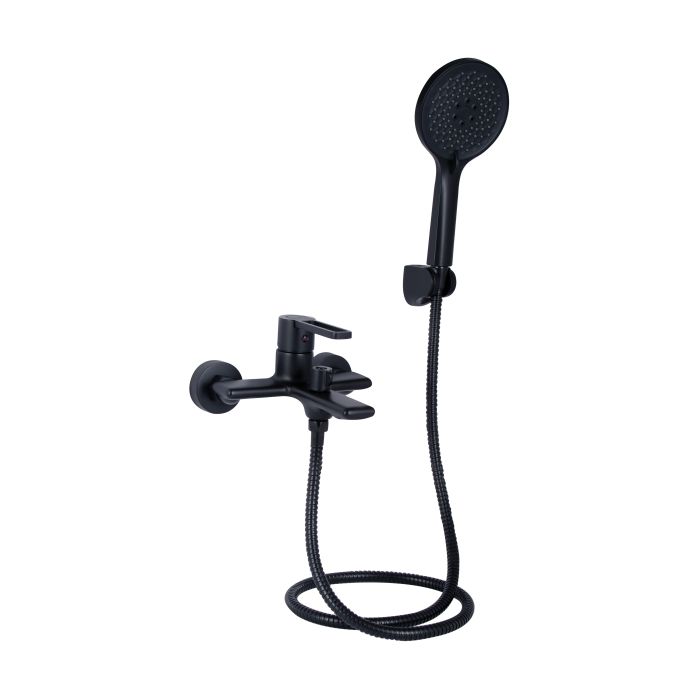 Смеситель для ванны Qtap Taurus (с душевым гарнитуром) QTTAU259BLM45662 Black Matt