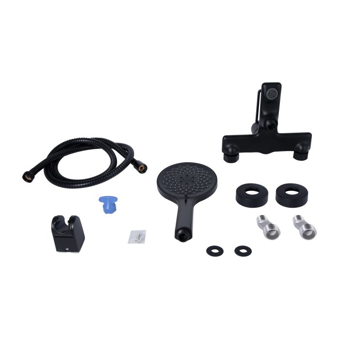 Смеситель для ванны Qtap Taurus (с душевым гарнитуром) QTTAU259BLM45662 Black Matt