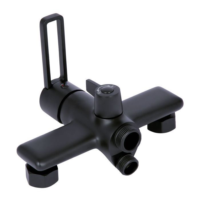 Смеситель для ванны Qtap Taurus с длинным поворотным изливом (с душевым гарнитуром) QTTAU260BLM45664 Black Matt