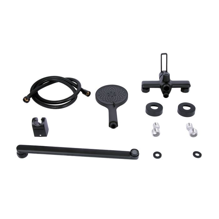 Смеситель для ванны Qtap Taurus с длинным поворотным изливом (с душевым гарнитуром) QTTAU260BLM45664 Black Matt