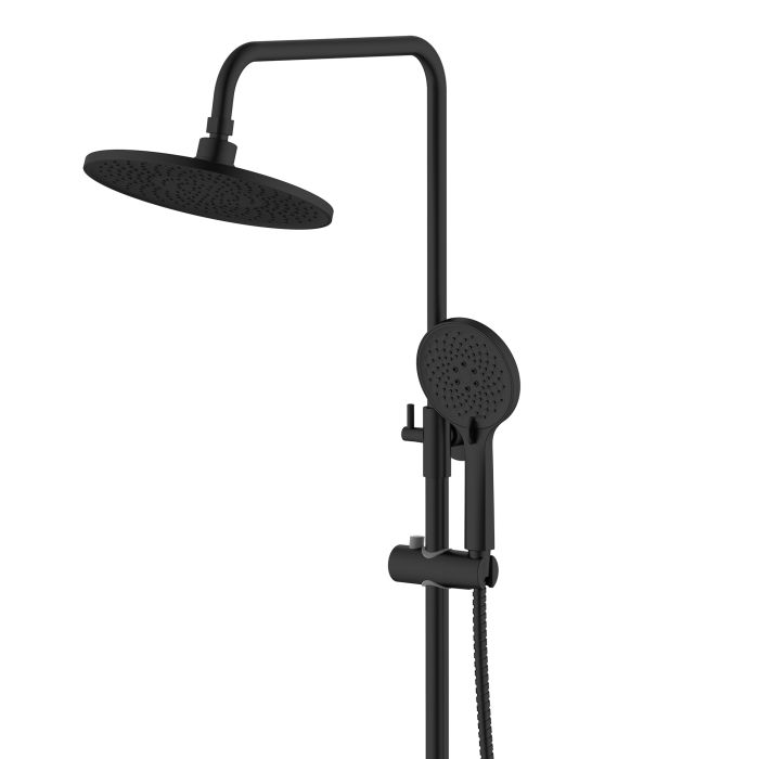 Душевая система универсальная Qtap Taurus на три потребителя (с изливом) QTTAU111BLM45666 Black Matt