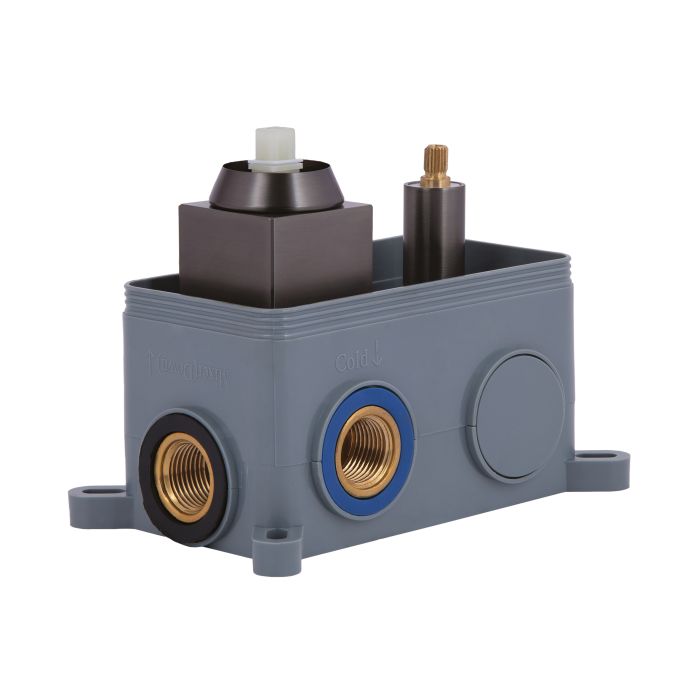 Душевая система для душа Qtap Gemini скрытого монтажа на два потребителя QTGEM113GMB45698 Gunmetal Black PVD