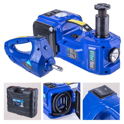 Набір 3 в 1 домкрат електрогідравлічний 2т + компресор 12В, 10А, 35л / хв + гайковерт 12В, 480Nm