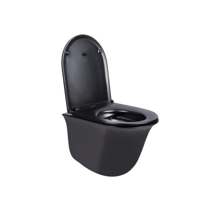 Комплект Qtap Virgo Matt Black 2 в 1: унитаз подвесной Rimless QT1833051ERMB + биде подвесное QT1855051FMB