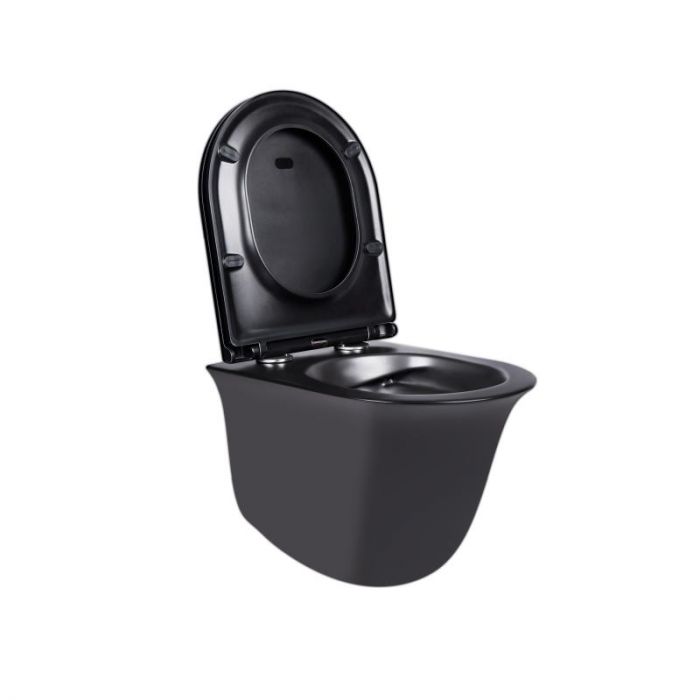 Комплект Qtap Virgo Matt Black 2 в 1: унитаз подвесной Rimless QT1833051ERMB + биде подвесное QT1855051FMB