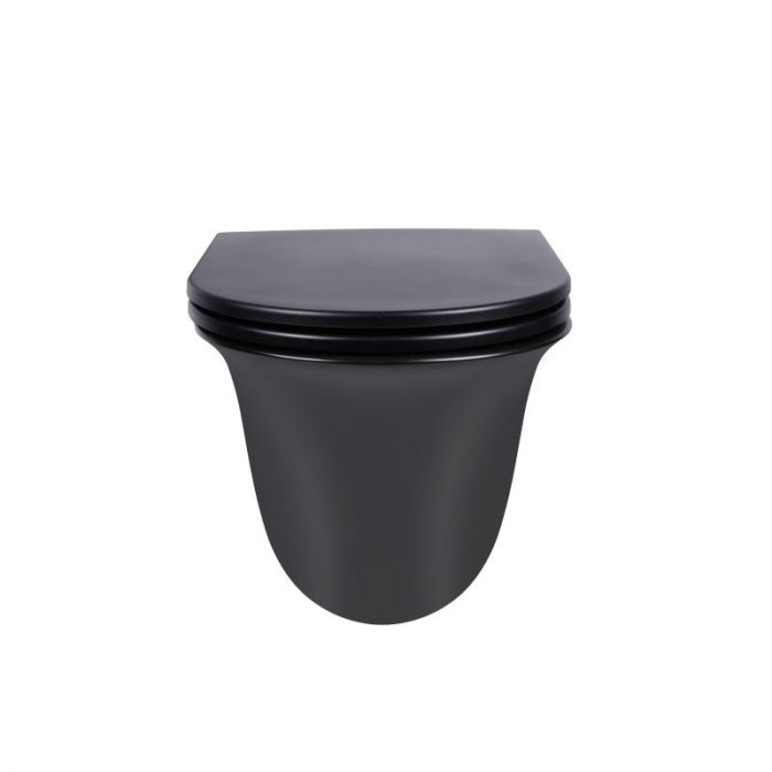 Комплект Qtap Virgo Matt Black 2 в 1: унитаз подвесной Rimless QT1833051ERMB + биде подвесное QT1855051FMB