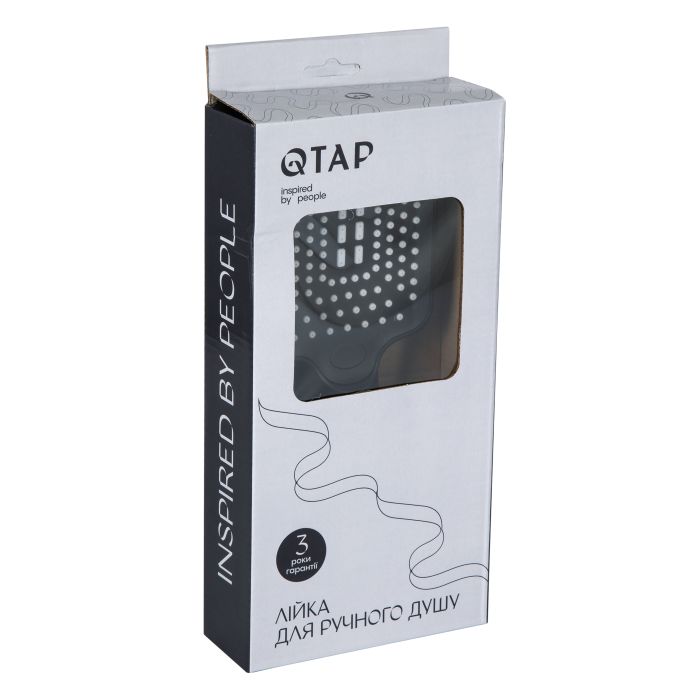 Воронка для ручного душа Qtap Rucni 245x95 мм прямоугольная QTRUC125BLM45780 Black Matt