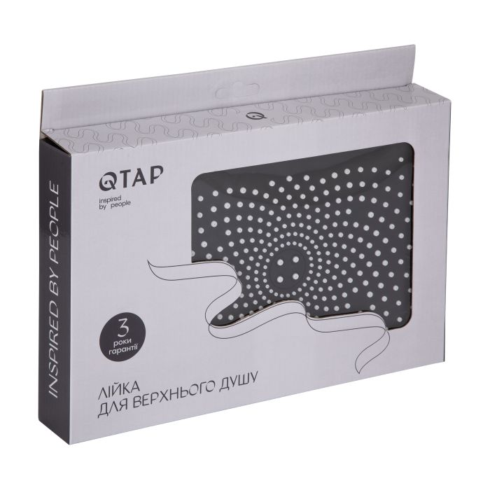 Воронка для верхнего душа Qtap Hlavova 260x180 мм прямоугольная QTHLA107CRM45784 Chrome/Black