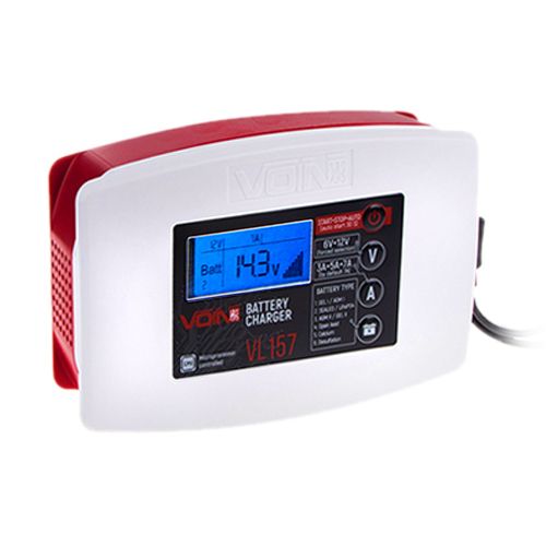 Зарядний пристрій VOIN VL-157 6&12V/3-5-7A/3-150AHR/LCD/Iмпульсний