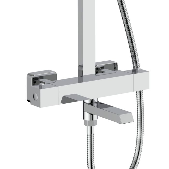 Душевая система универсальная Qtap Swan Cascada термостатическая на три потребителя (с изливом) QTSWA112CRM45902 Chrome