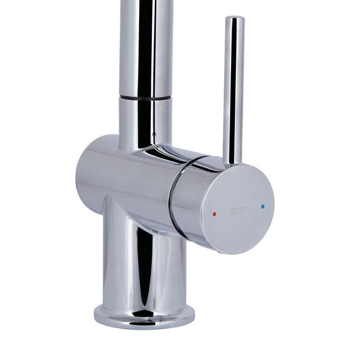 Смеситель для кухни Qtap Rozcesti с выдвижным изливом с подключением для питьевой воды QTROZ366CRM45938 Chrome