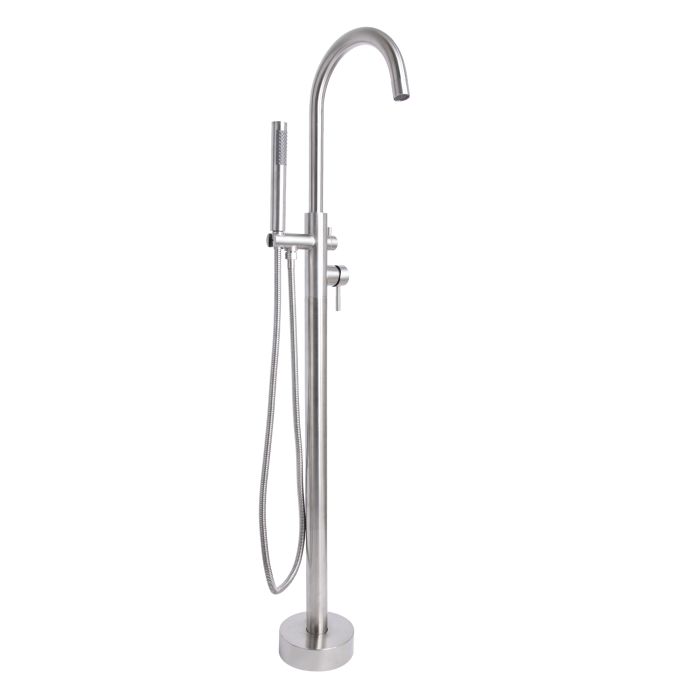 Смеситель для ванны Lidz Aria 004 напольный (с душевым гарнитуром) (k35) LDARI004NKS46099 Nickel