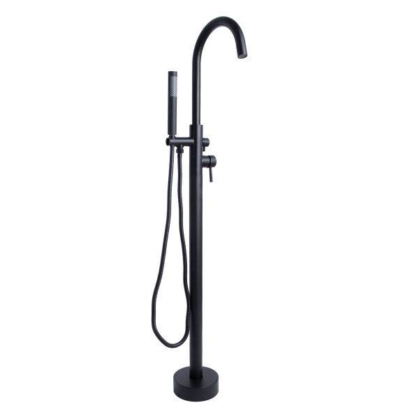 Смеситель для ванны Lidz Aria 004 напольный (с душевым гарнитуром) (k35) LDARI004BLA46100 Black