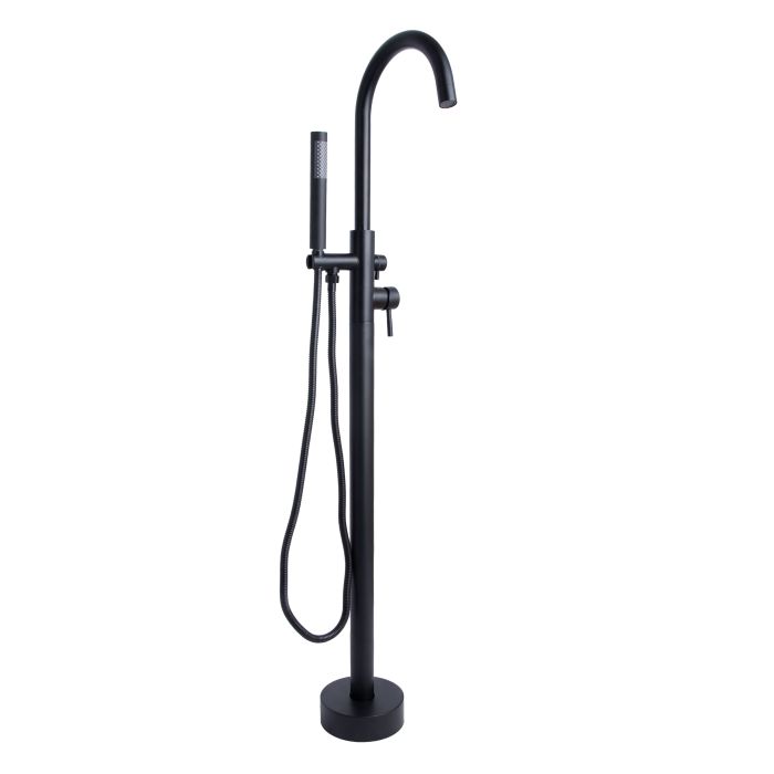 Смеситель для ванны Lidz Aria 004 напольный (с душевым гарнитуром) (k35) LDARI004BLA46100 Black