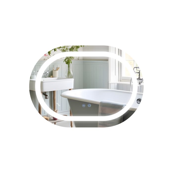 Зеркало Qtap Gemini 800х700 с LED-подсветкой Touch, с антизапотеванием, с димером, рег. темп. цвета (3000-6500K) Reverse QT2578R8070