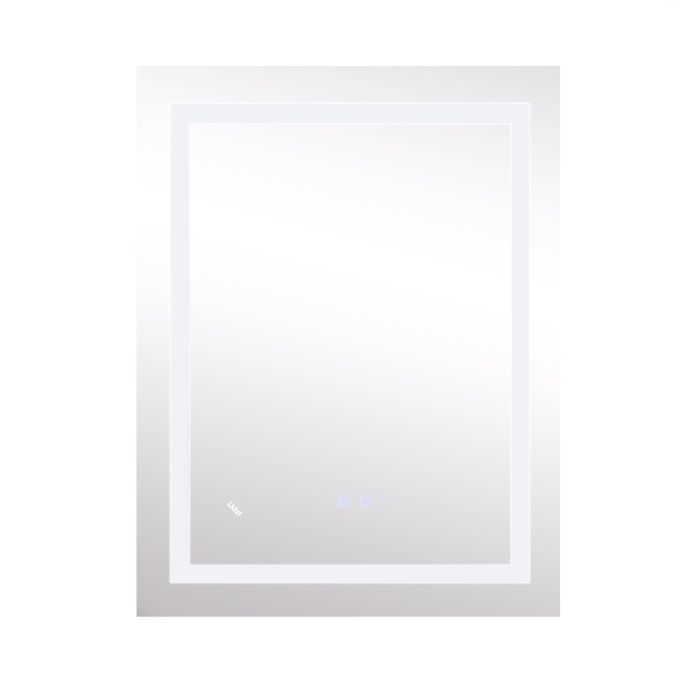 Зеркало Lidz Kubis 600х800 с LED-подсветкой Touch, с антизапотеванием, с димером, рег. яркости Reverse LD78LF9048060