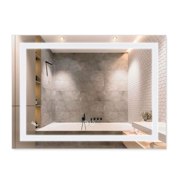 Зеркало Lidz Kubis 700х800 с LED-подсветкой Touch, с антизапотеванием, с димером, рег. яркости Reverse LD78LF9048070