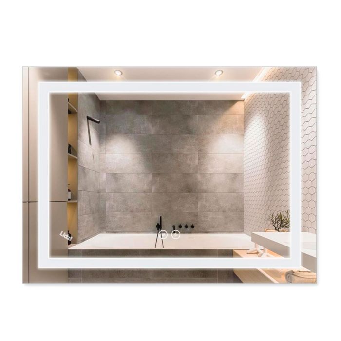 Зеркало Lidz Kubis 700х800 с LED-подсветкой Touch, с антизапотеванием, с димером, рег. яркости Reverse LD78LF9048070