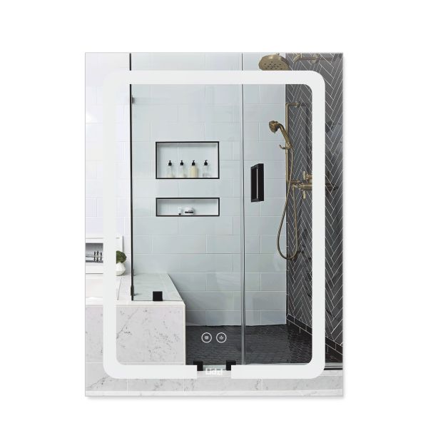 Зеркало Lidz Kubis 600х800 с LED-подсветкой Touch, с антизапотеванием, с димером, рег. яркости LD78LF9376080