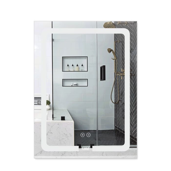 Зеркало Lidz Kubis 600х800 с LED-подсветкой Touch, с антизапотеванием, с димером, рег. яркости LD78LF9376080