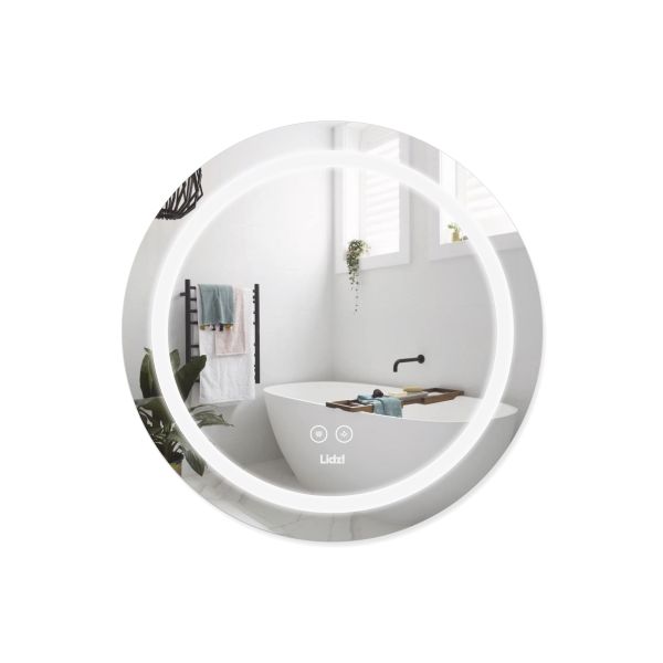 Зеркало Lidz Aria R600 с LED-подсветкой Touch, с антизапотеванием, с димером, рег. яркости LD78LR600
