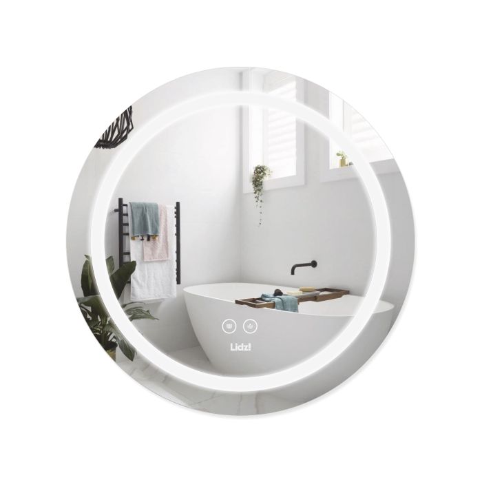 Зеркало Lidz Aria R800 с LED-подсветкой Touch, с антизапотеванием, с димером, рег. яркости LD78LR800