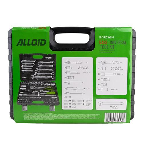 Набор инструмента Alloid Base 1/2" и 1/4" 6-х 82 предметов (NI-1082 WN-6)