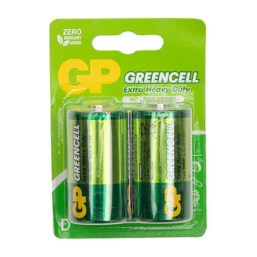Батарейка GP GREENCELL 1.5V солевая, 13G-U2, R20, D (4891199000089)
