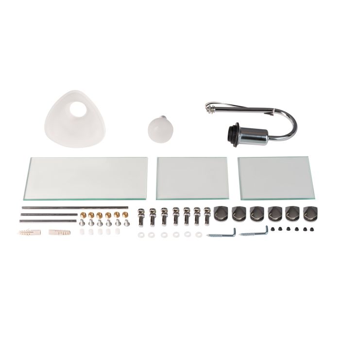 Зеркало Lidz Sofi 480х675х100 настенное с 3-мя полками асимметричное LD78SO4867