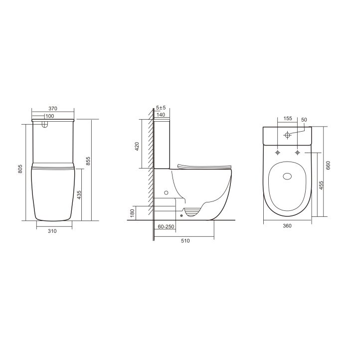 Напольный унитаз Qtap Robin New Ultra Quiet безобедочный с сиденьем Soft-close WHITE QT13226083AW